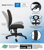 Boss Multi-Function Fabric Task Chair, B3035-BK